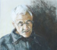 Marjo Stakenborg, portret van mijn vader, tempera, 40 x 40