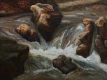 Tom van Hoof, studie naar Ruysdael, 30 x 40